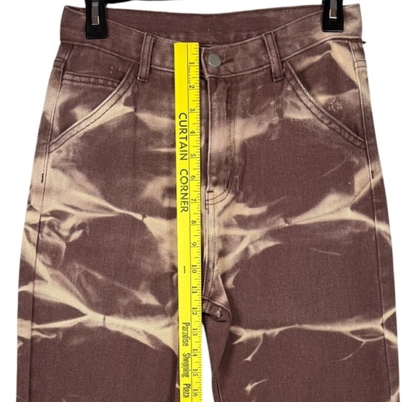 CIDER Tie Dye High Rise Straight Leg Jeans, Brown and Tan, Size Small - Picture 5 of 7